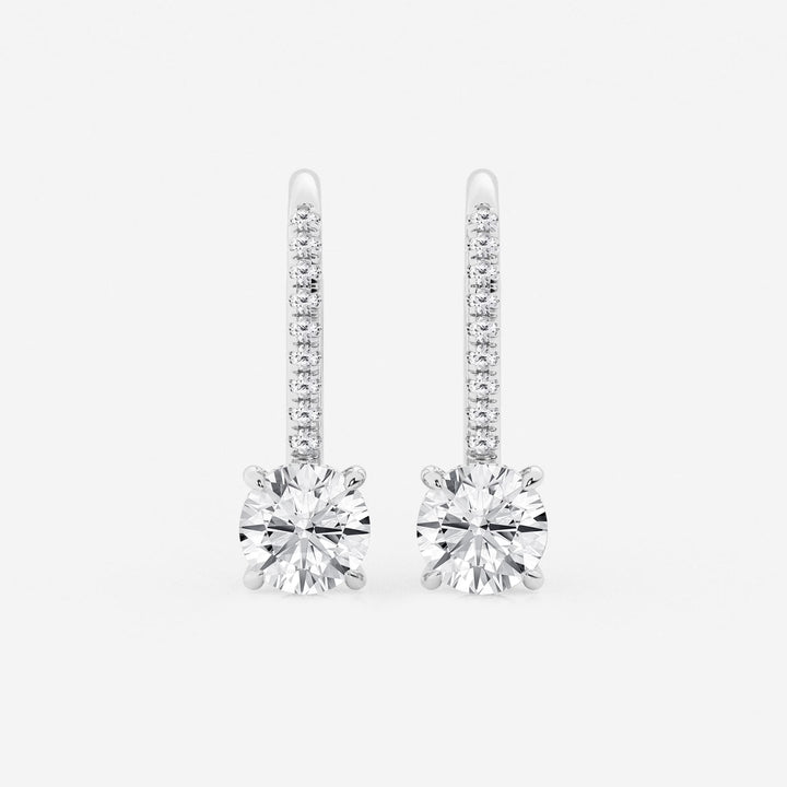 Radiant Hidden Halo Round Lab Grown Diamond Earrings
