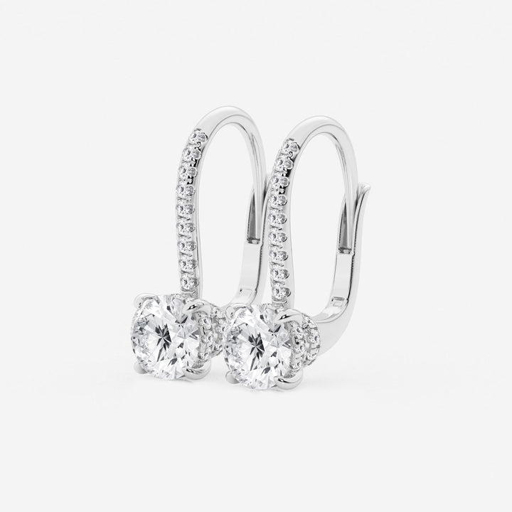 Radiant Hidden Halo Round Lab Grown Diamond Earrings
