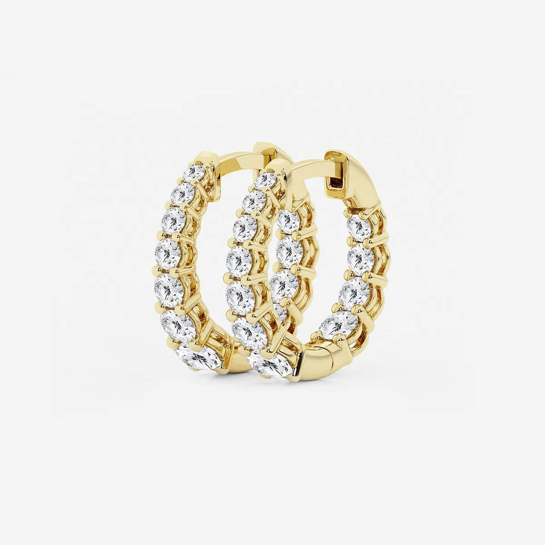 Celestia Flow Diamond Huggie Hoops