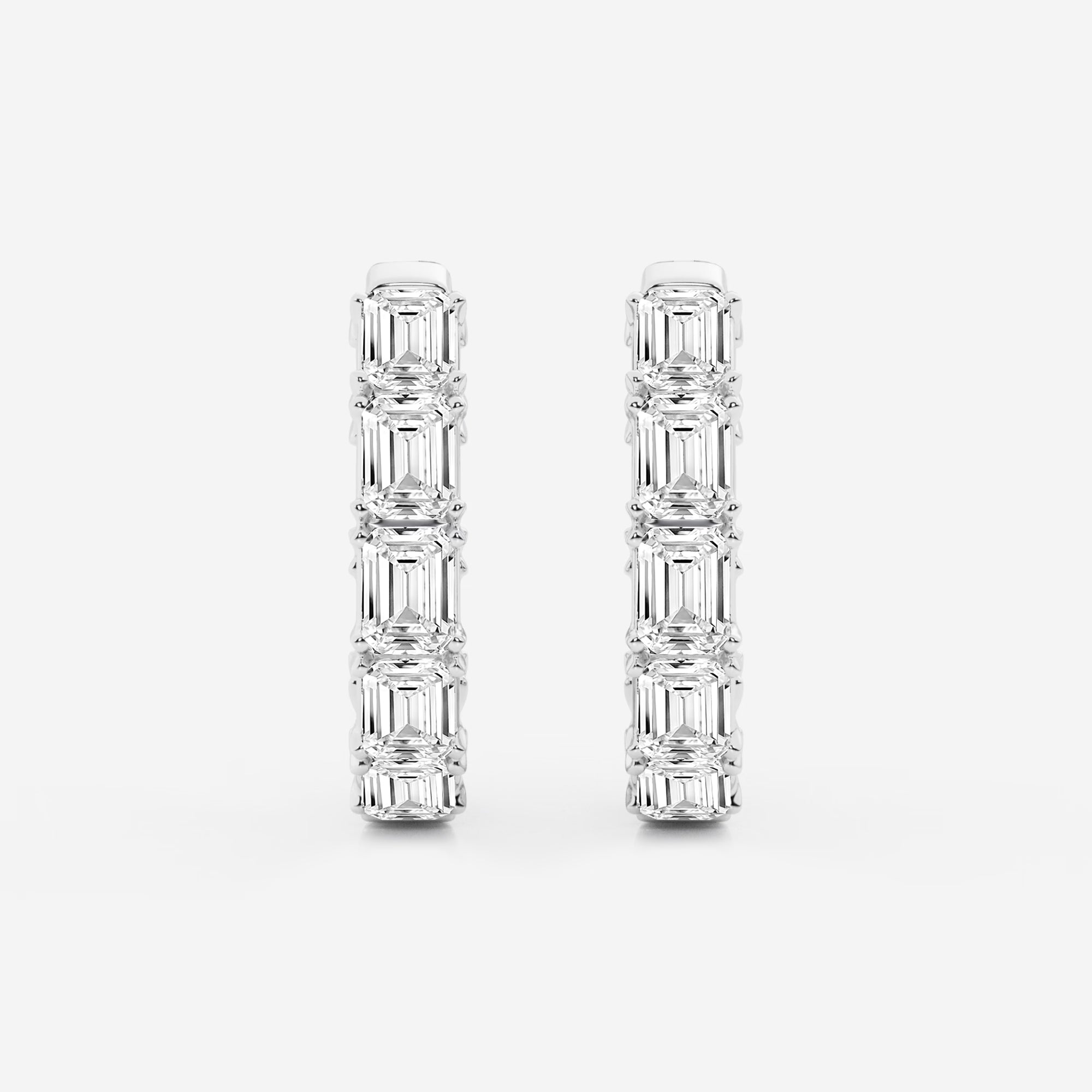 Emerald Cut Lab Grown Diamond Inside-Out Hoop Earrings