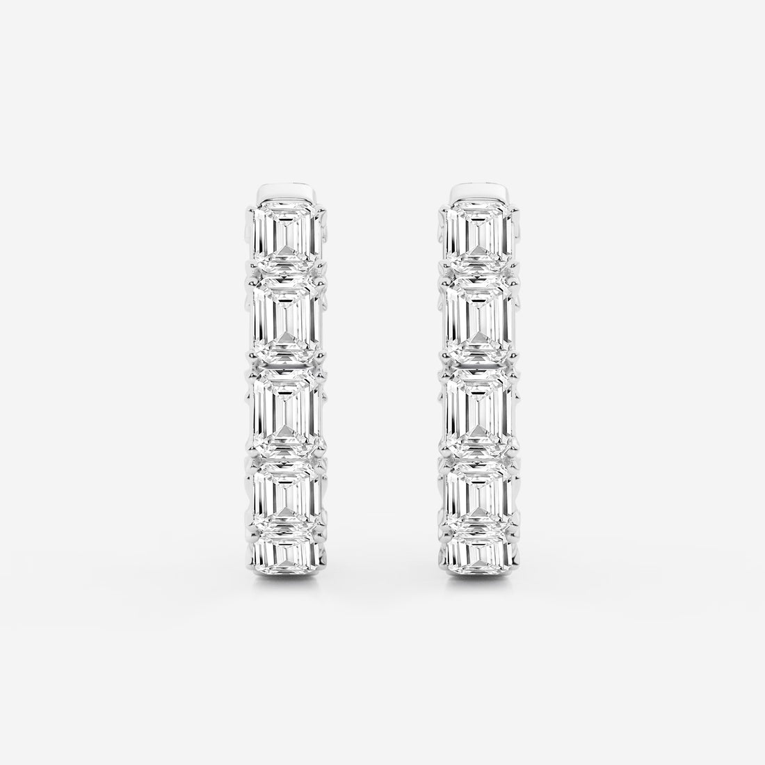 Emerald Cut Lab Grown Diamond Inside-Out Hoop Earrings