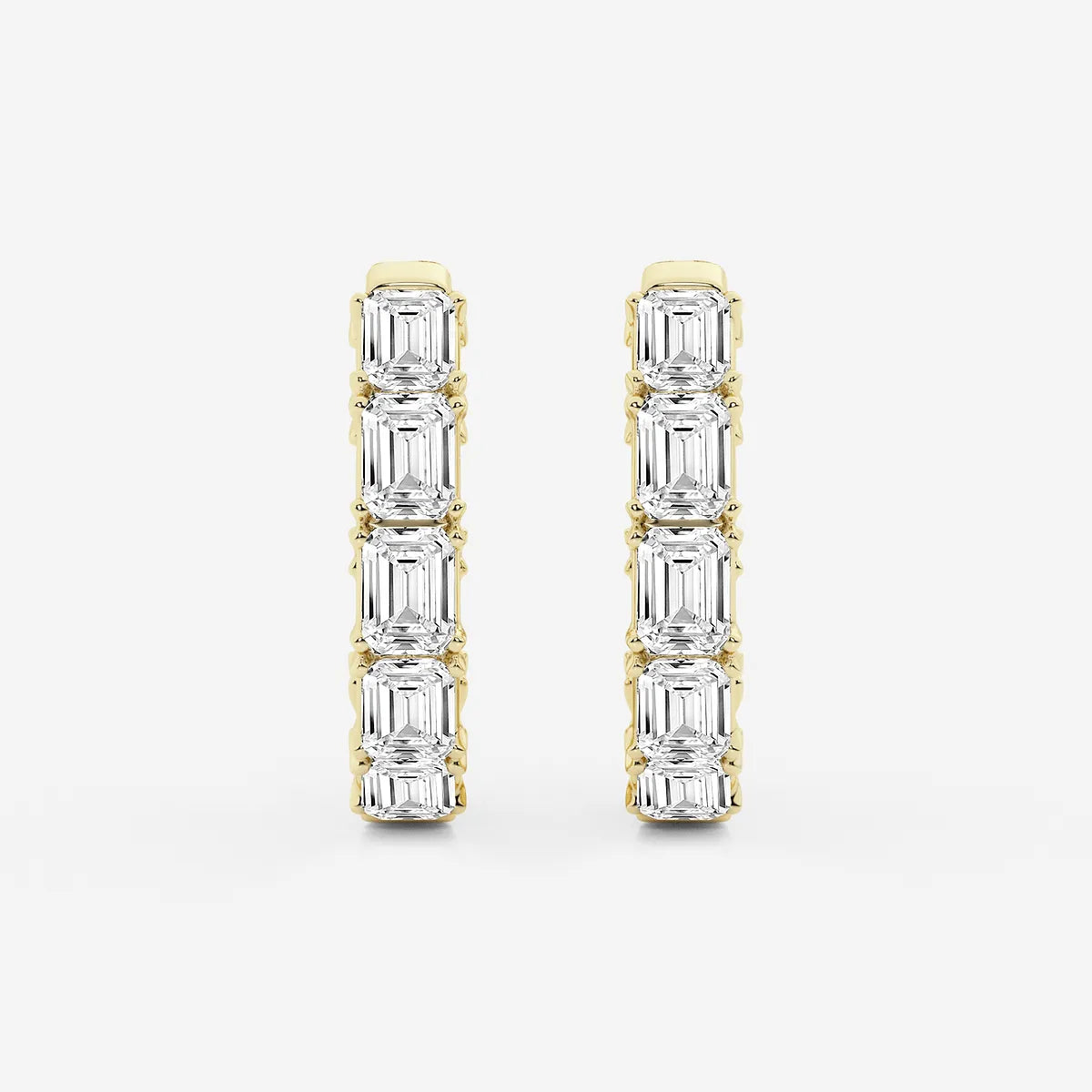 Emerald Cut Lab Grown Diamond Inside-Out Hoop Earrings