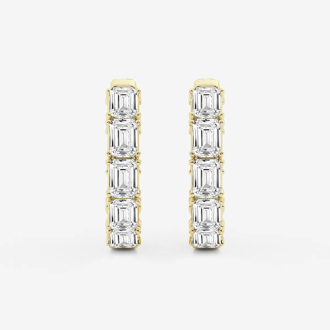 Emerald Cut Lab Grown Diamond Inside-Out Hoop Earrings