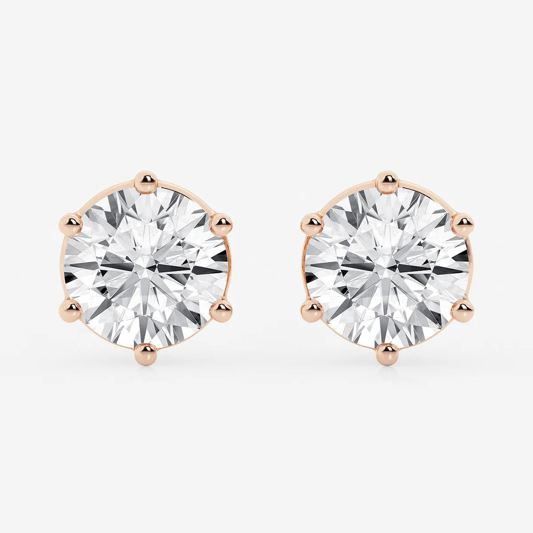 Timeless Six-Prong Basket Diamond Stud Earrings