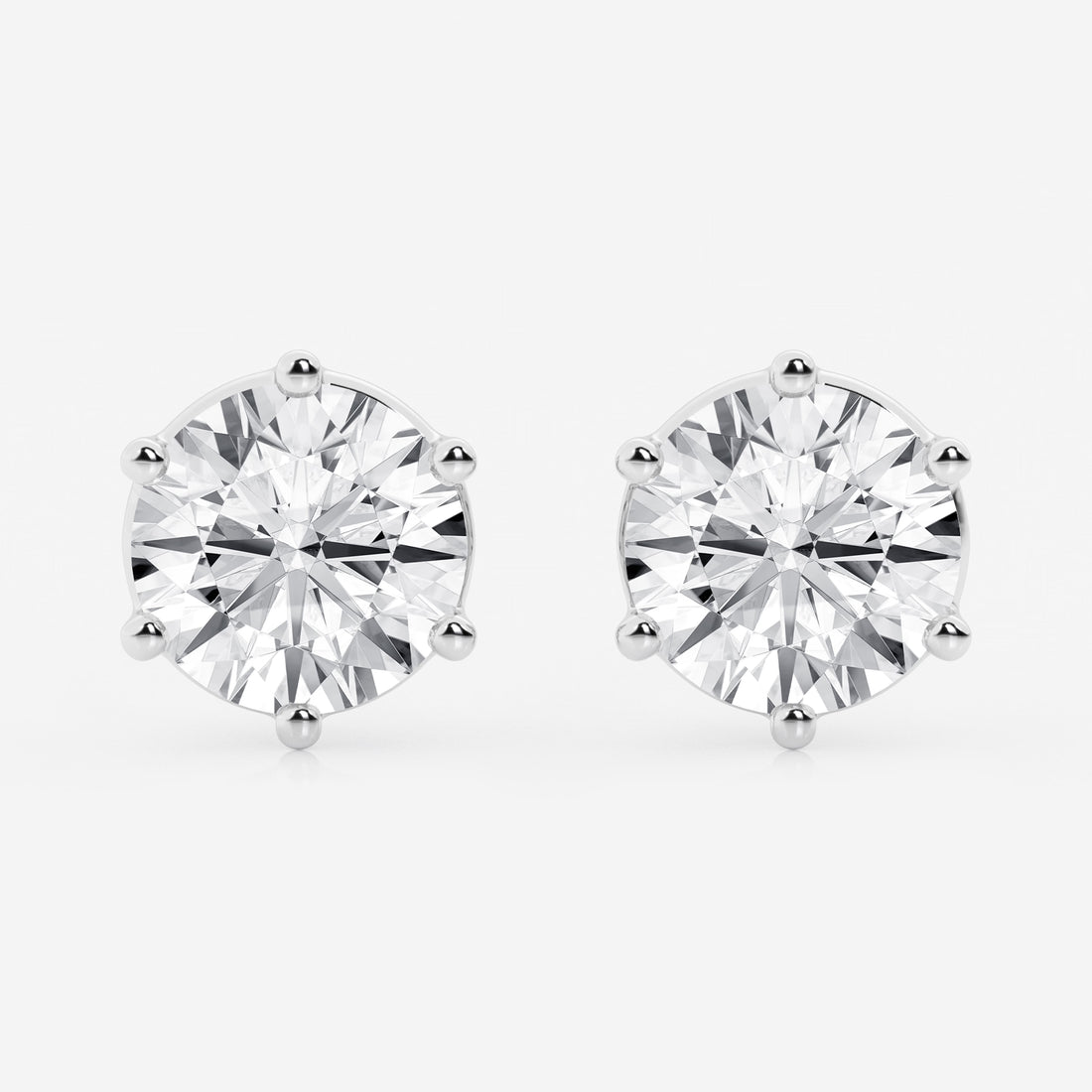 Timeless Six-Prong Basket Diamond Stud Earrings