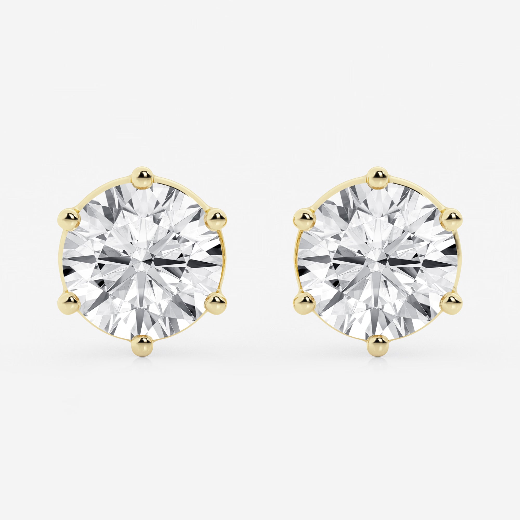 Timeless Six-Prong Basket Diamond Stud Earrings