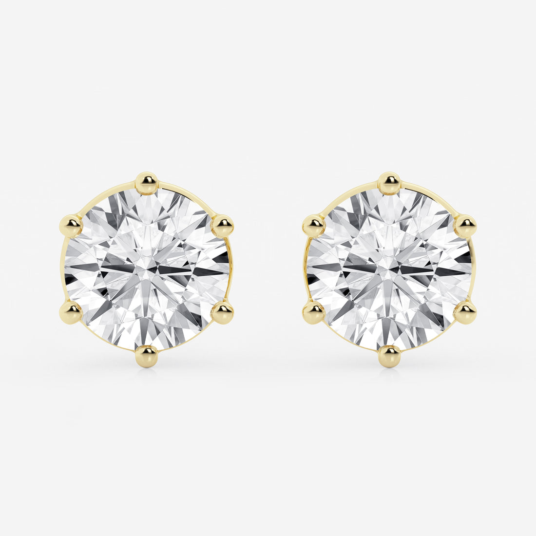Timeless Six-Prong Basket Diamond Stud Earrings