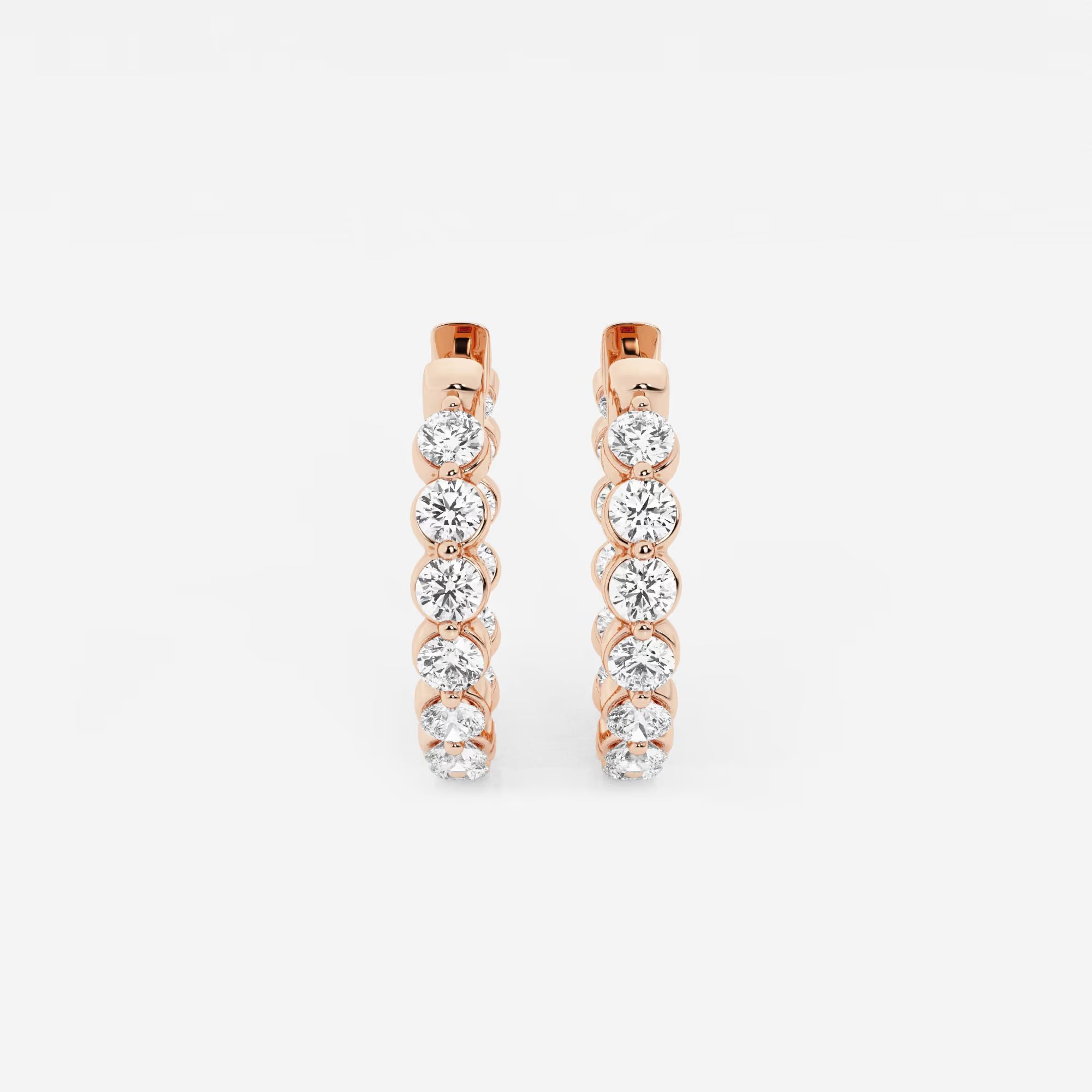 Round Lab Grown Diamond Inside-Out Floating Hoop Earrings
