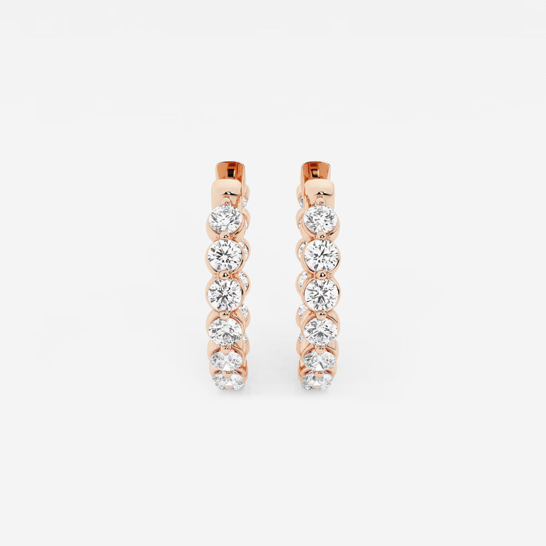 Round Lab Grown Diamond Inside-Out Floating Hoop Earrings