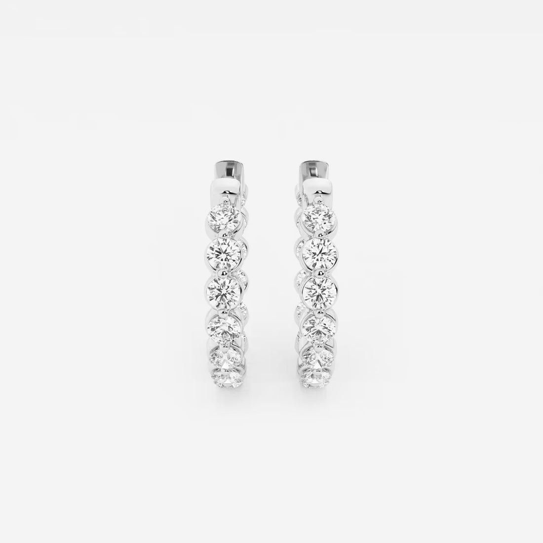 Round Lab Grown Diamond Inside-Out Floating Hoop Earrings