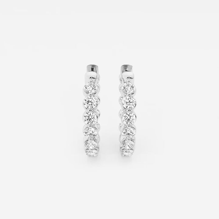 Round Lab Grown Diamond Inside-Out Floating Hoop Earrings