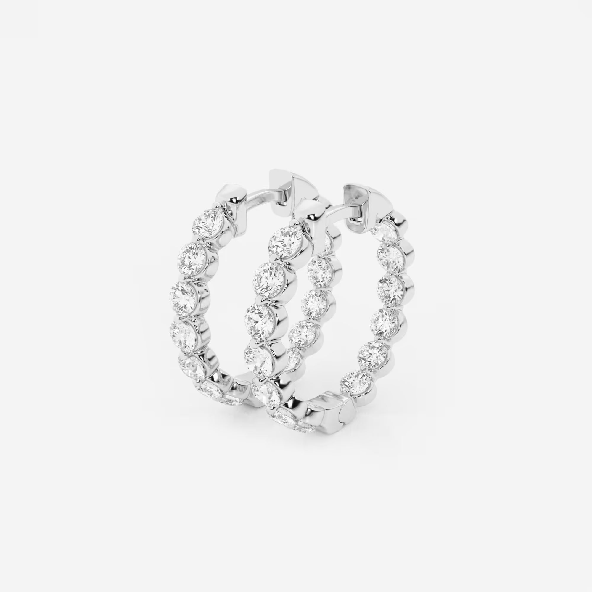 Round Lab Grown Diamond Inside-Out Floating Hoop Earrings
