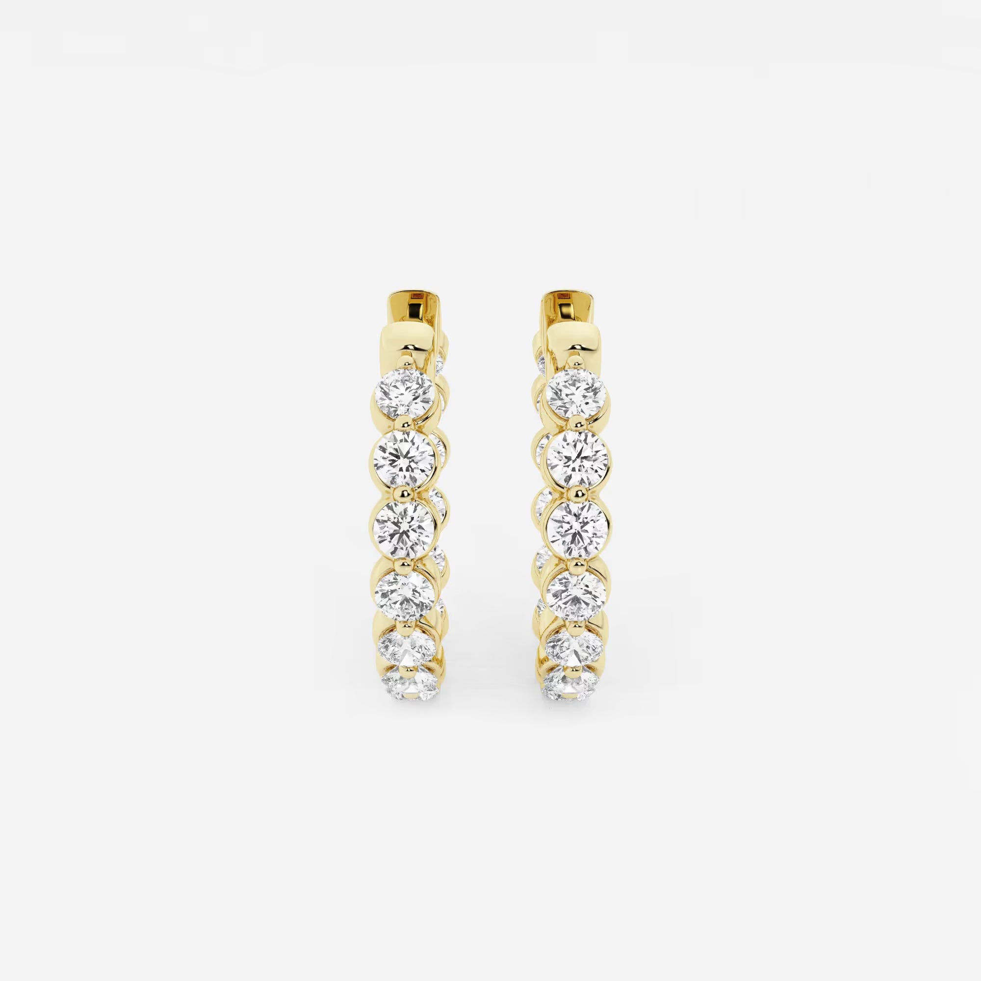 Round Lab Grown Diamond Inside-Out Floating Hoop Earrings