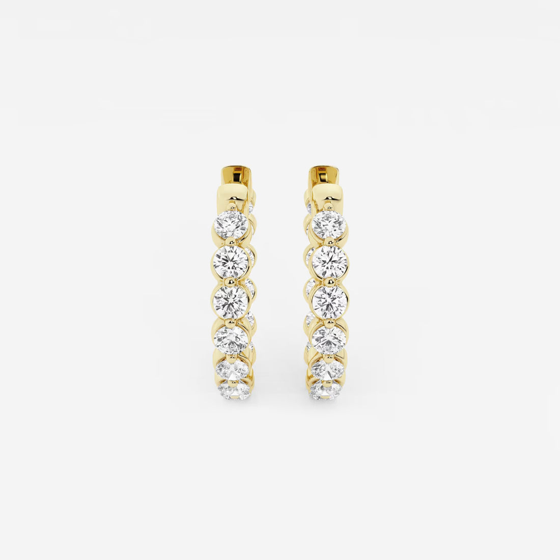 Round Lab Grown Diamond Inside-Out Floating Hoop Earrings