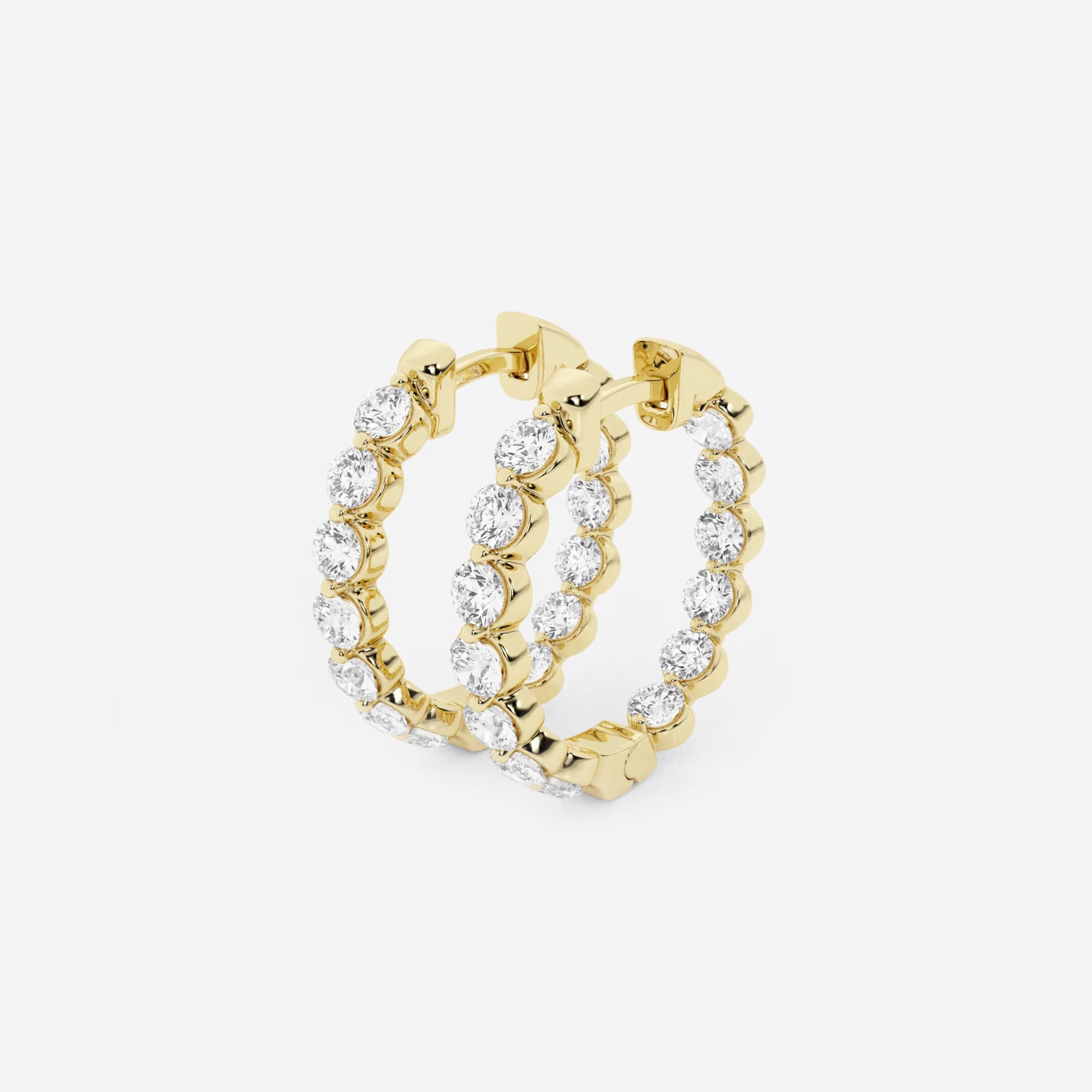 Round Lab Grown Diamond Inside-Out Floating Hoop Earrings