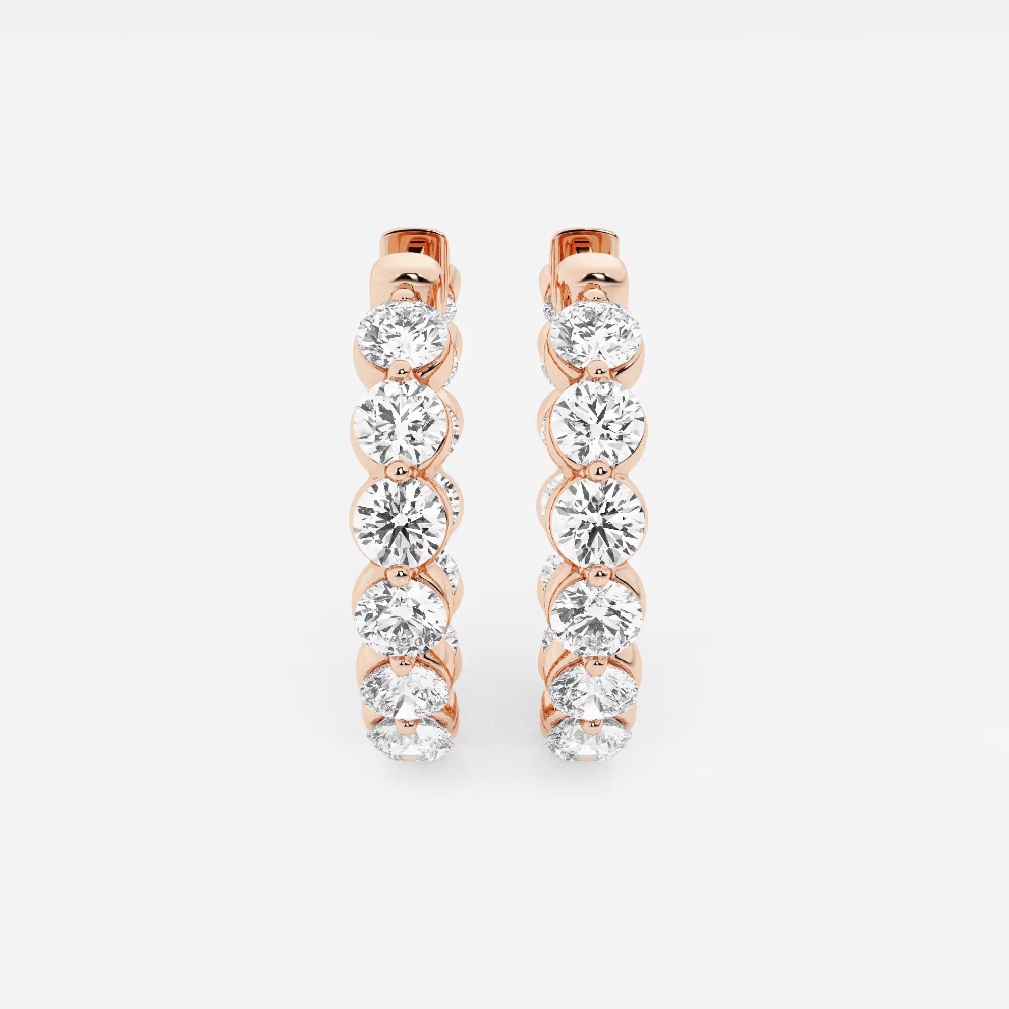 Lunara Diamond Floating Hoop Earrings
