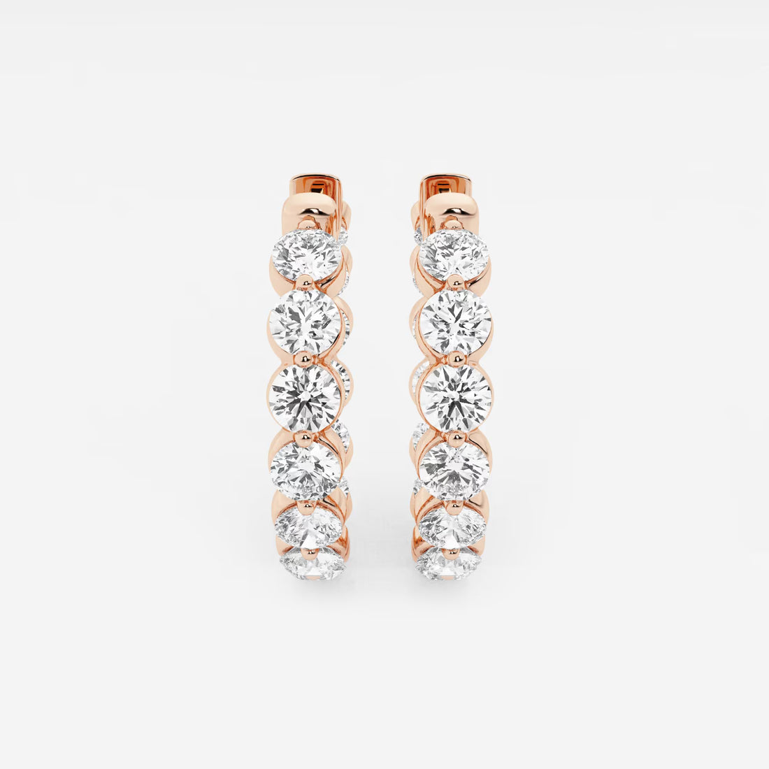 Lunara Diamond Floating Hoop Earrings