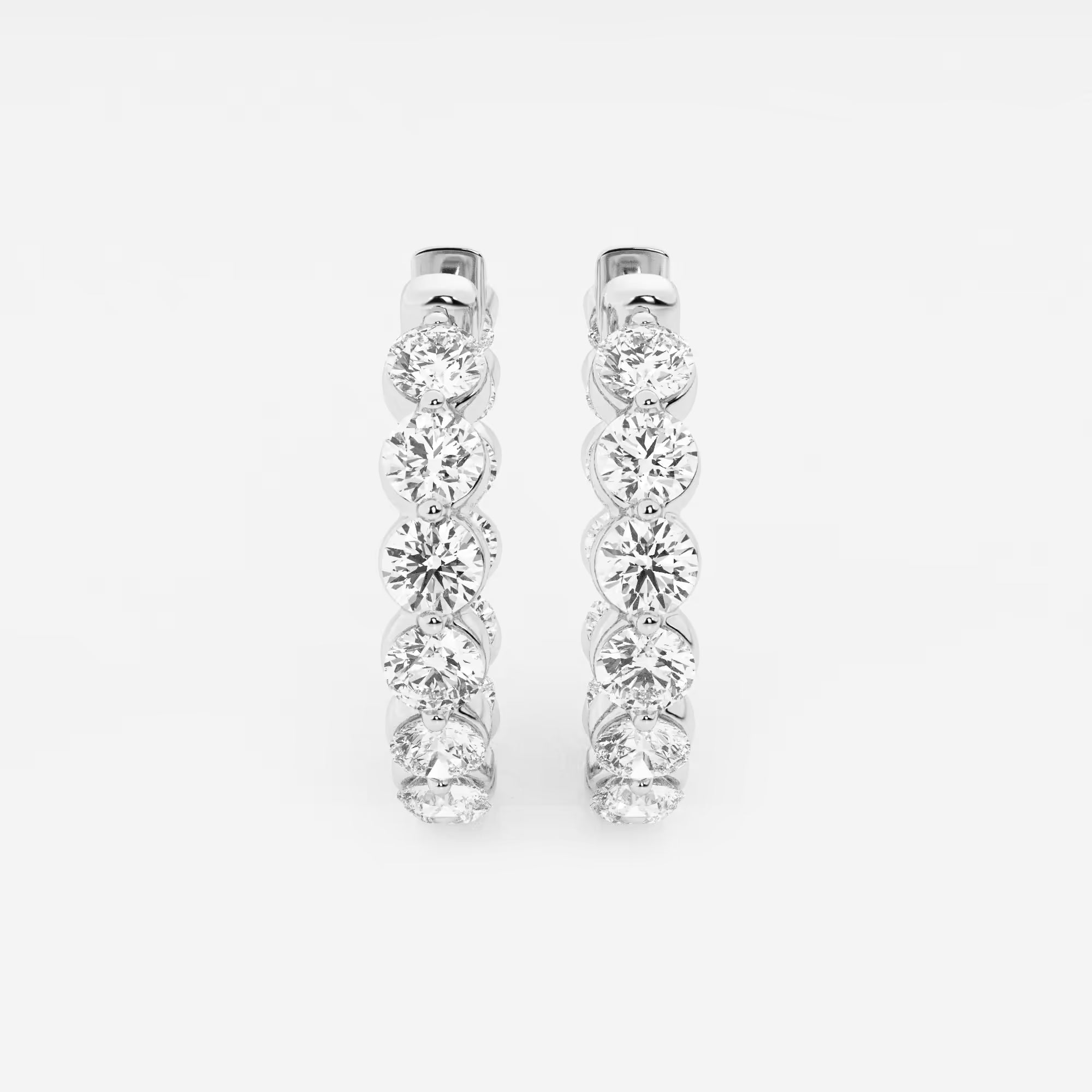 Lunara Diamond Floating Hoop Earrings