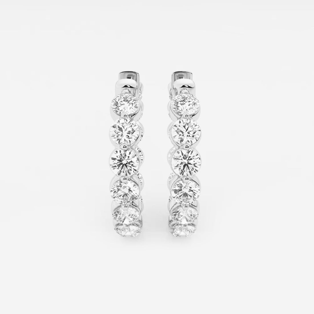 Lunara Diamond Floating Hoop Earrings
