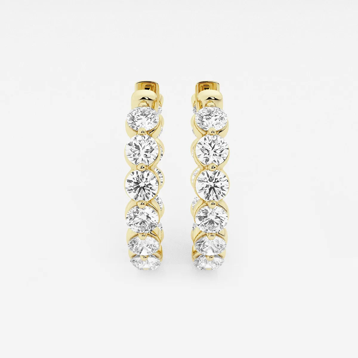 Lunara Diamond Floating Hoop Earrings