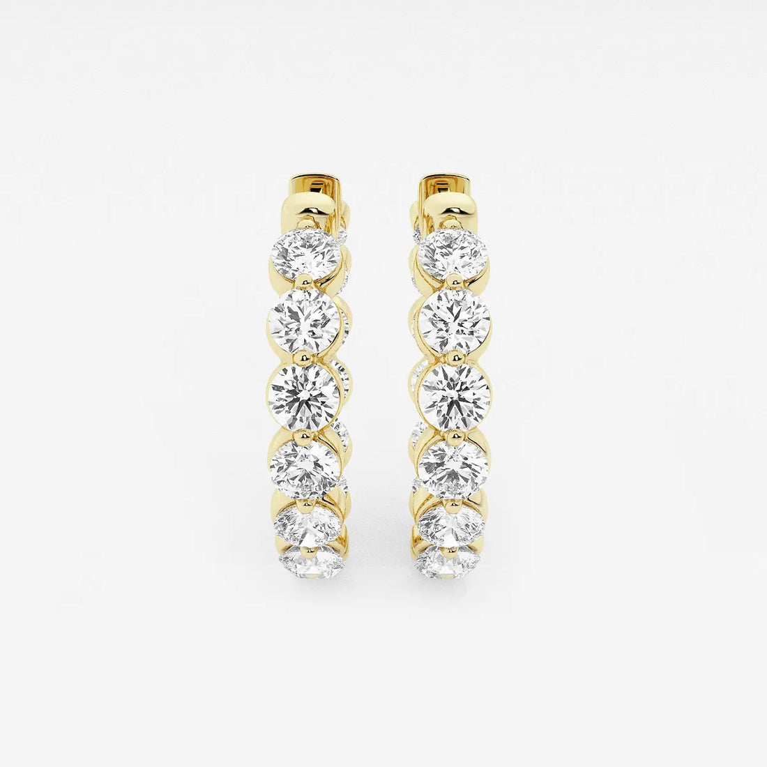 Lunara Diamond Floating Hoop Earrings