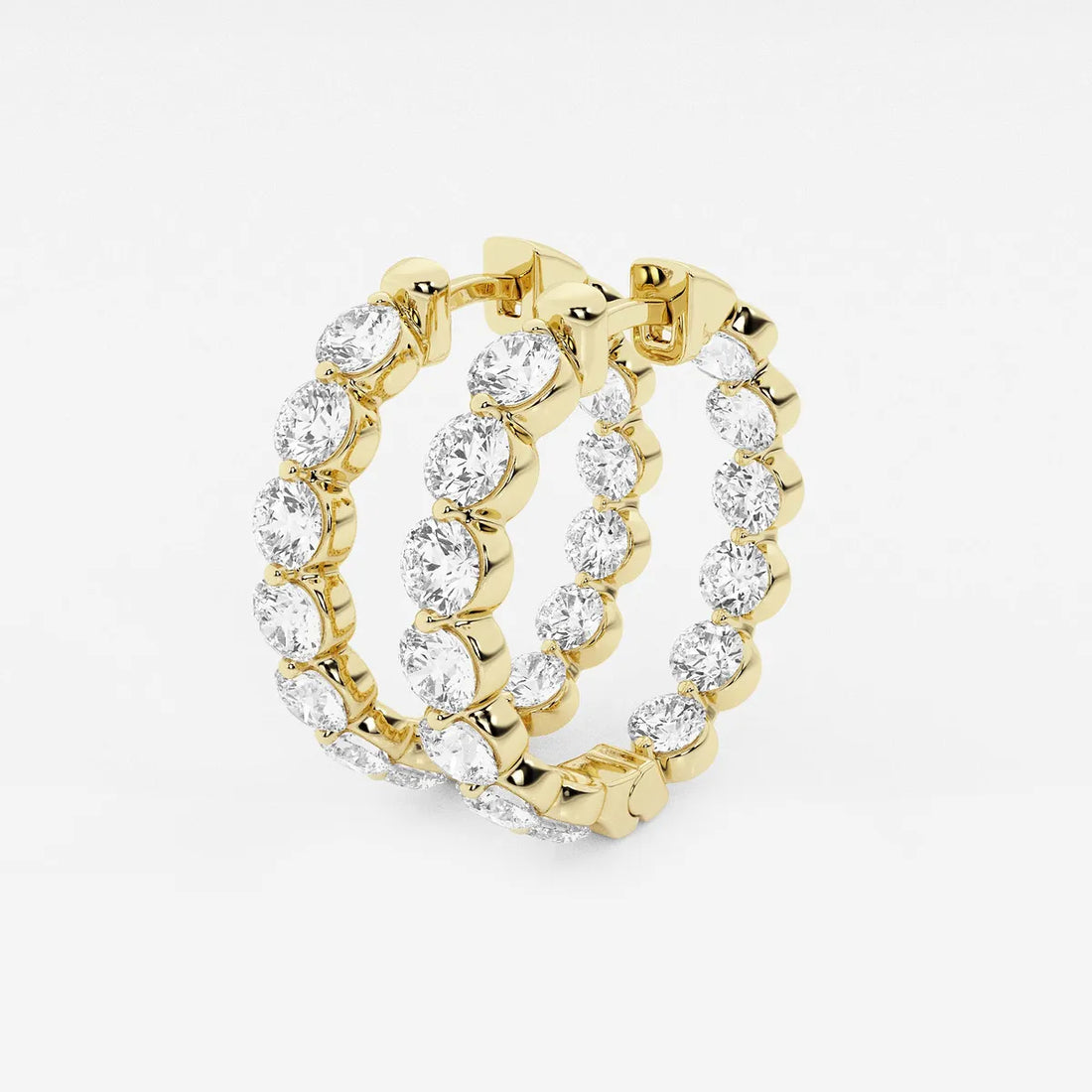 Lunara Diamond Floating Hoop Earrings