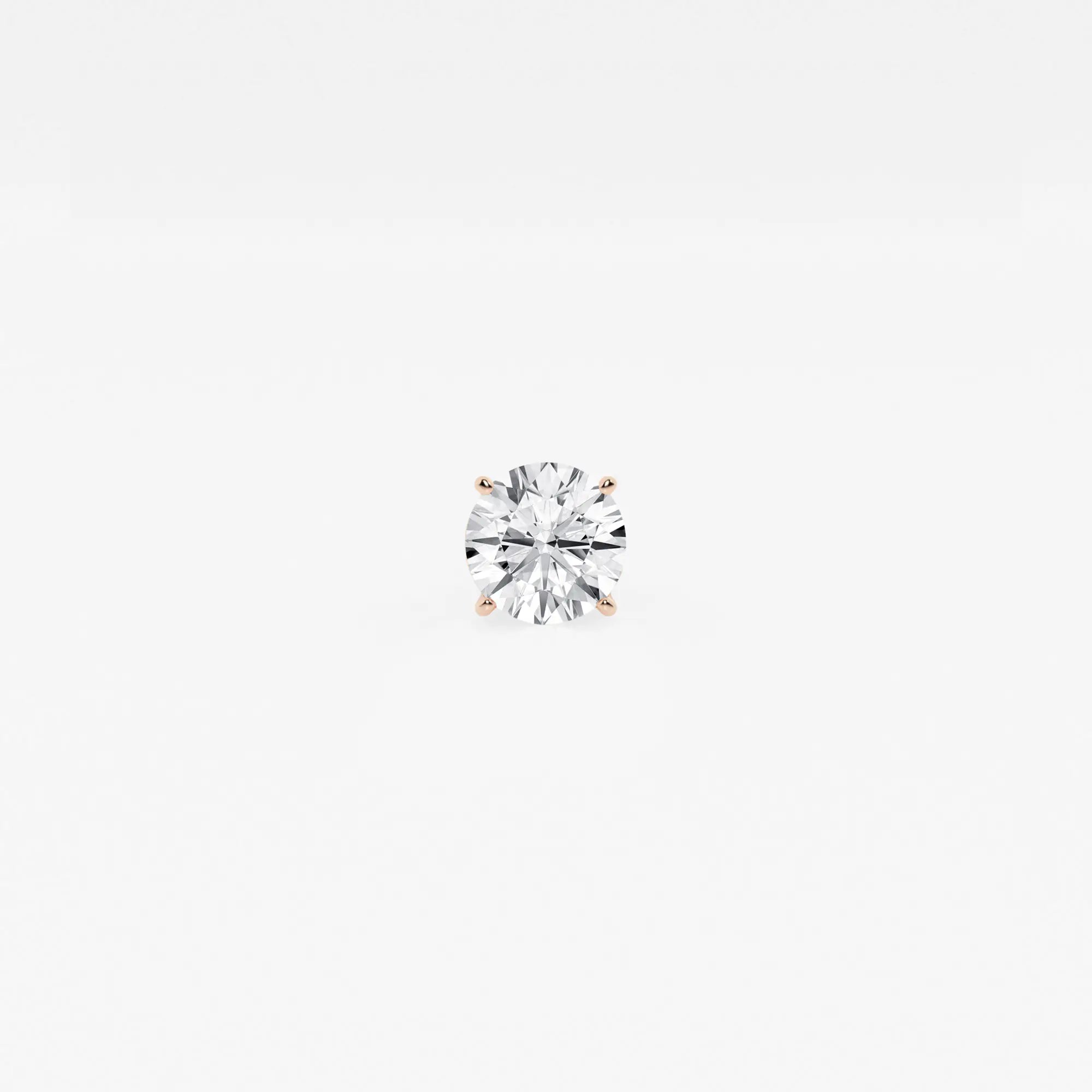 Round Lab Grown Diamond Single Stud Earring in Classic Solitaire Setting