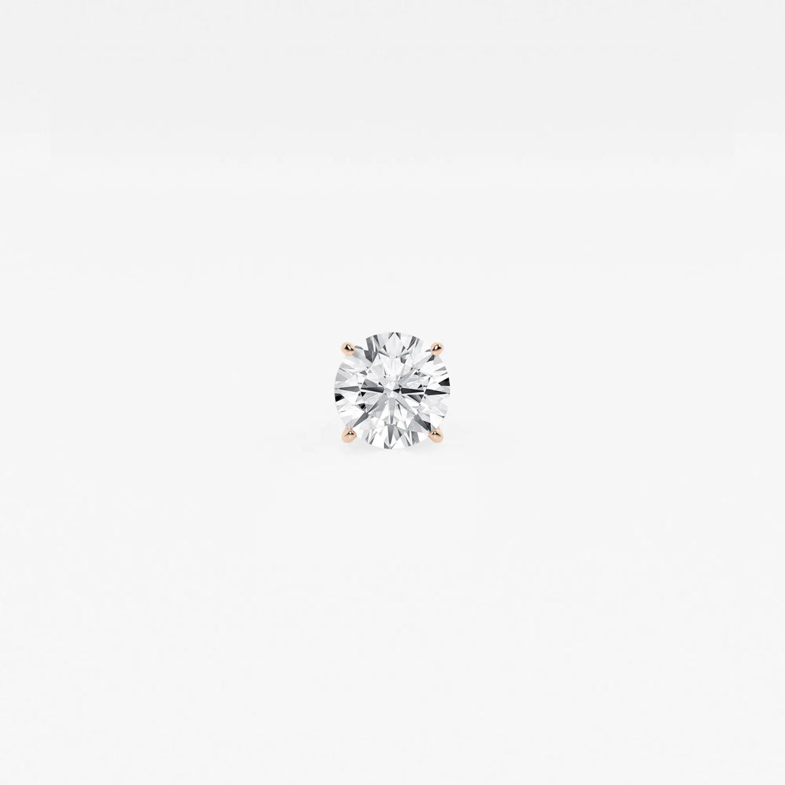 Round Lab Grown Diamond Single Stud Earring in Classic Solitaire Setting