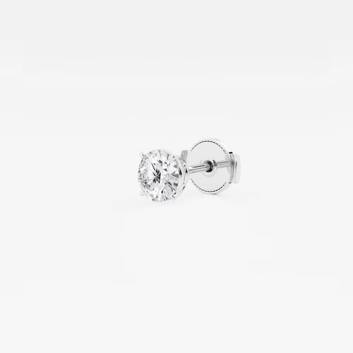 Round Lab Grown Diamond Single Stud Earring in Classic Solitaire Setting