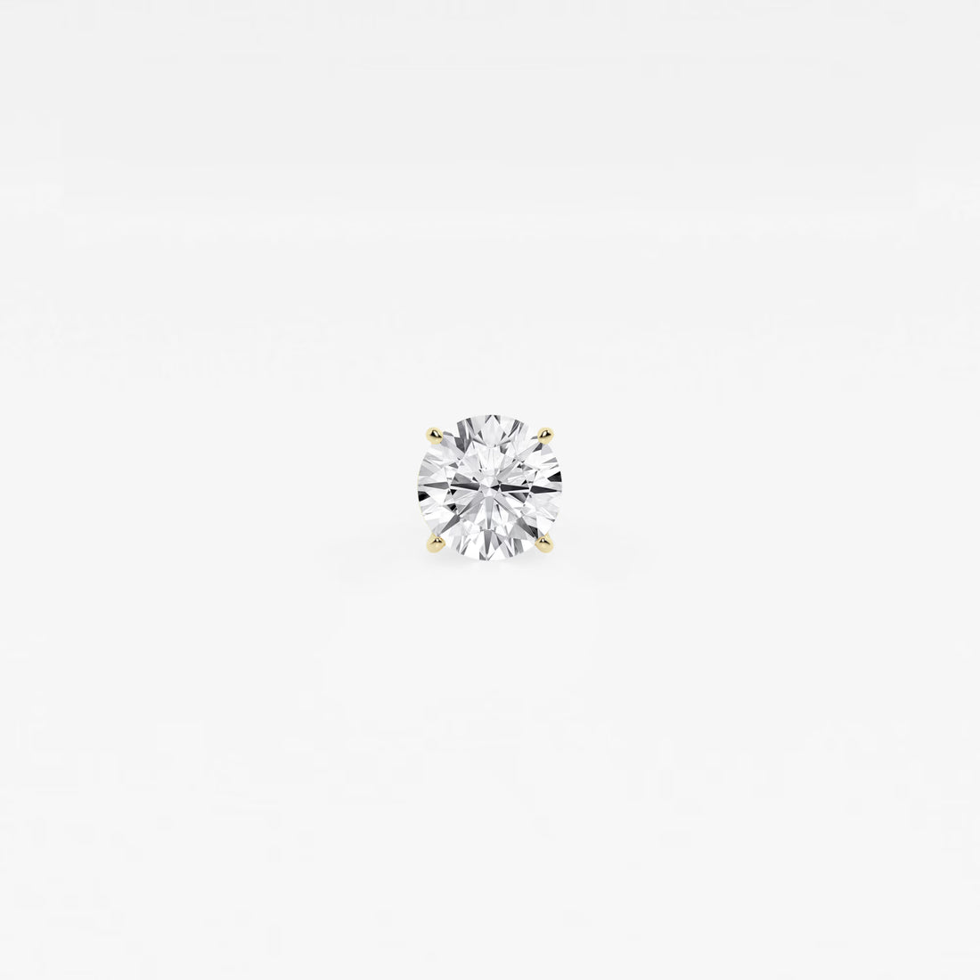 Round Lab Grown Diamond Single Stud Earring in Classic Solitaire Setting
