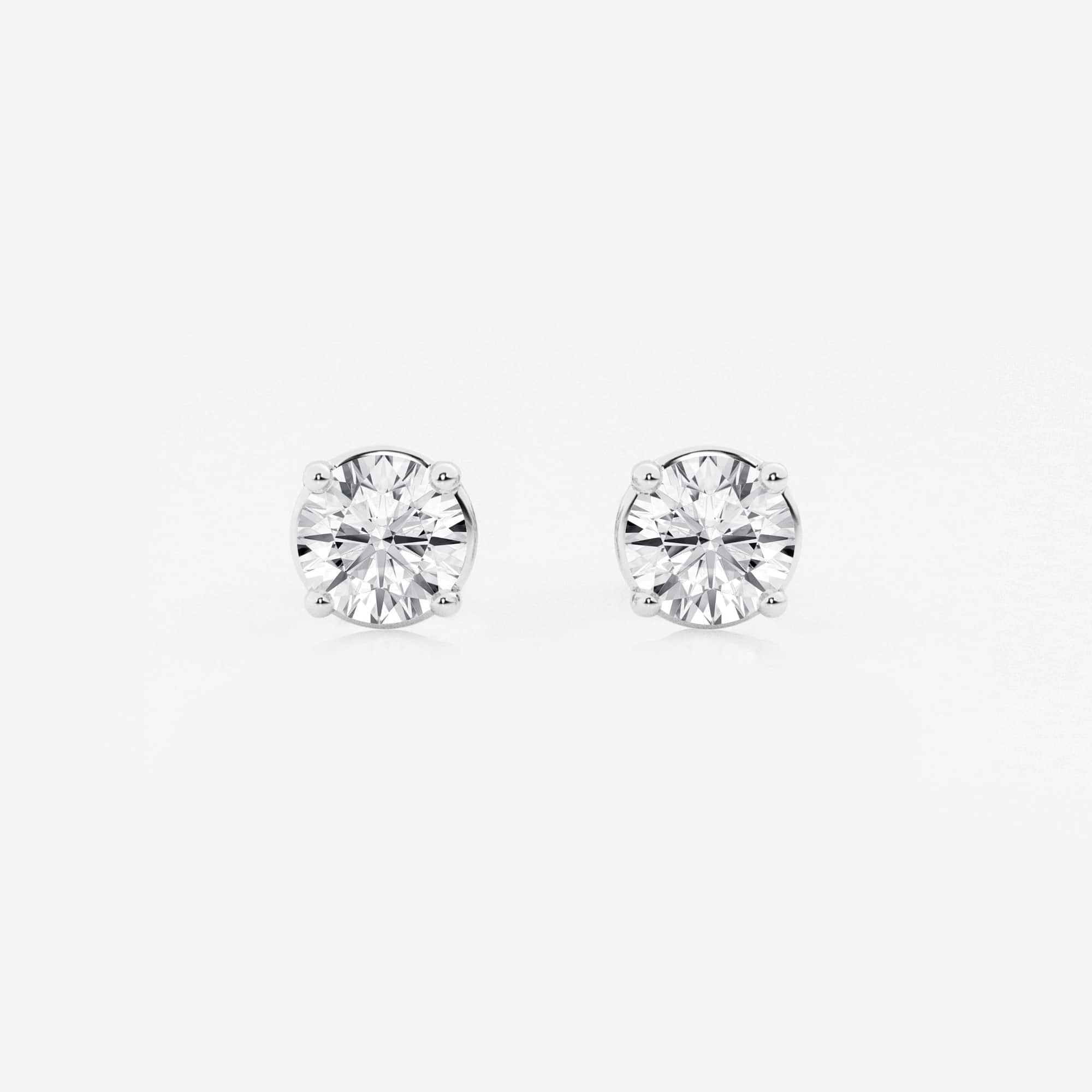 Classic Round Lab Grown Diamond Stud Earrings in Solid Gold