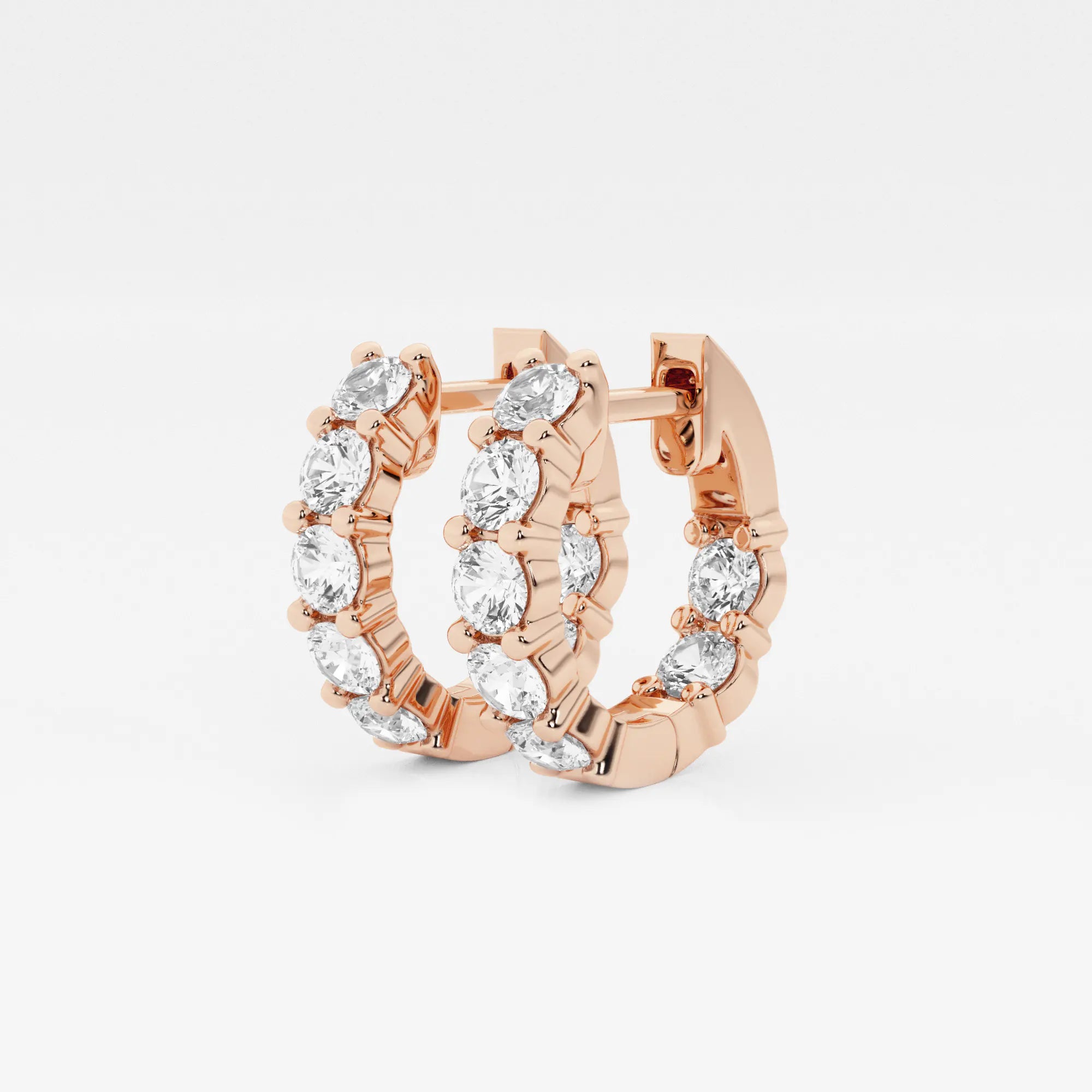 Näas Empowering Round Lab Grown Diamond Huggie Hoop Earrings