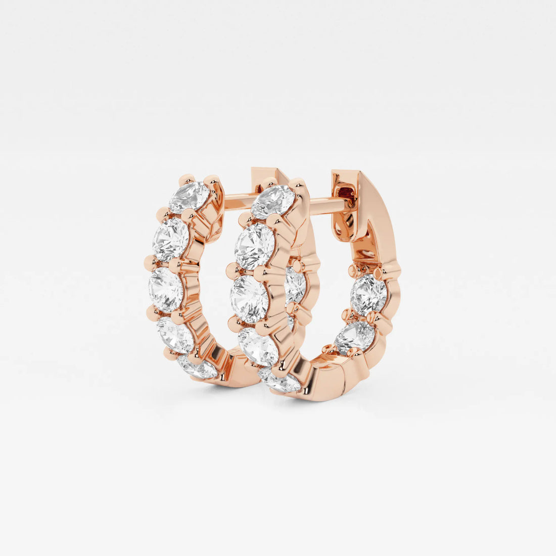 Näas Empowering Round Lab Grown Diamond Huggie Hoop Earrings