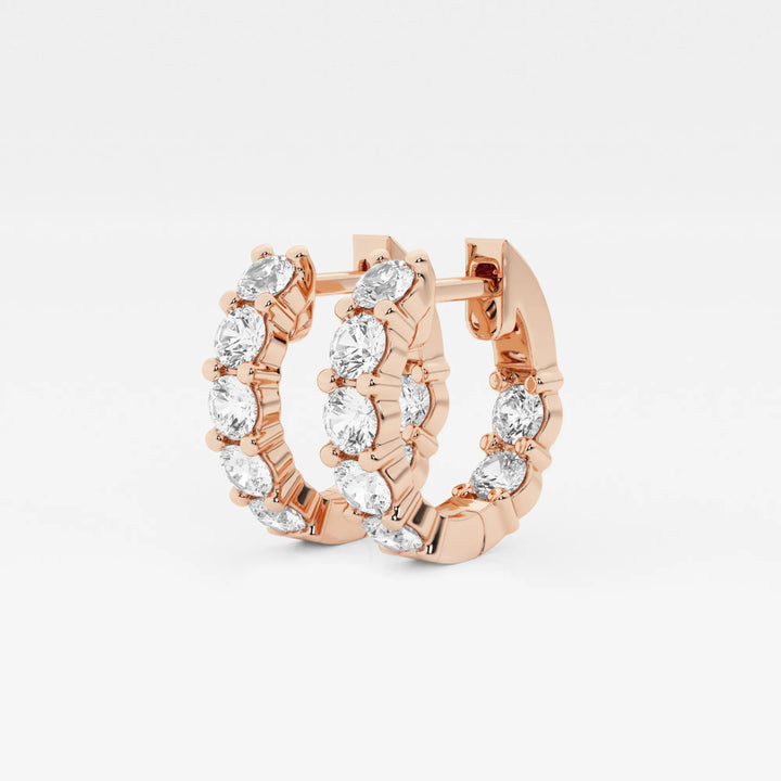 Näas Empowering Round Lab Grown Diamond Huggie Hoop Earrings