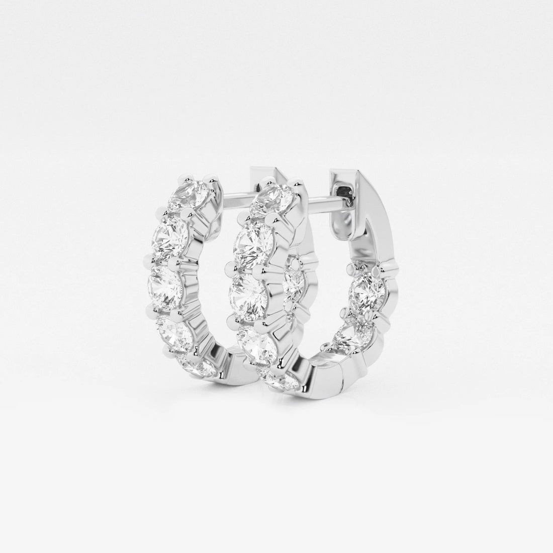 Näas Empowering Round Lab Grown Diamond Huggie Hoop Earrings