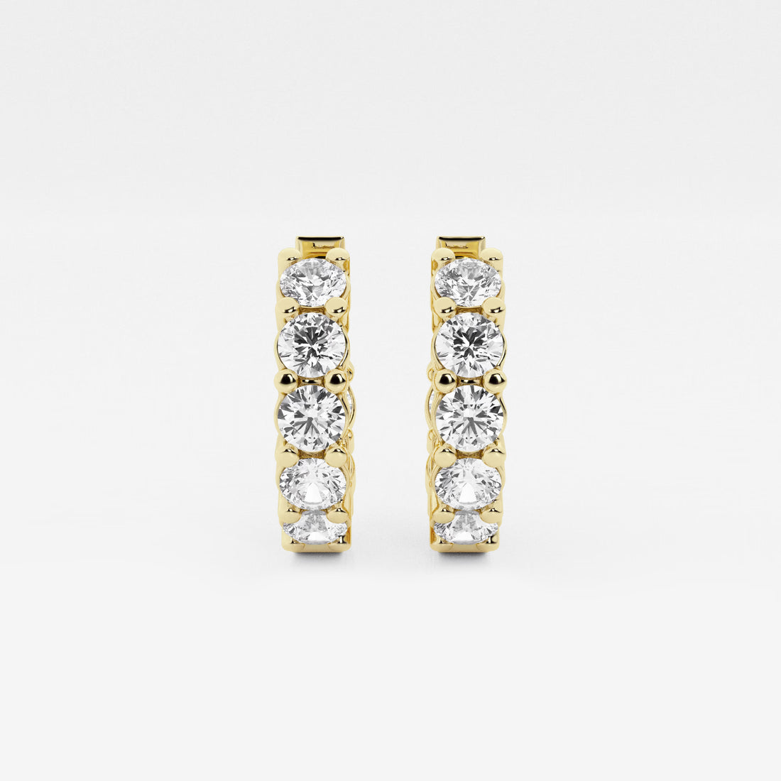Näas Empowering Round Lab Grown Diamond Huggie Hoop Earrings