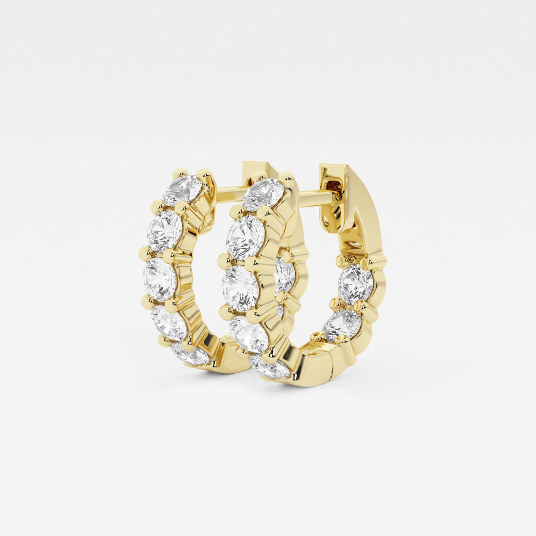 Näas Empowering Round Lab Grown Diamond Huggie Hoop Earrings