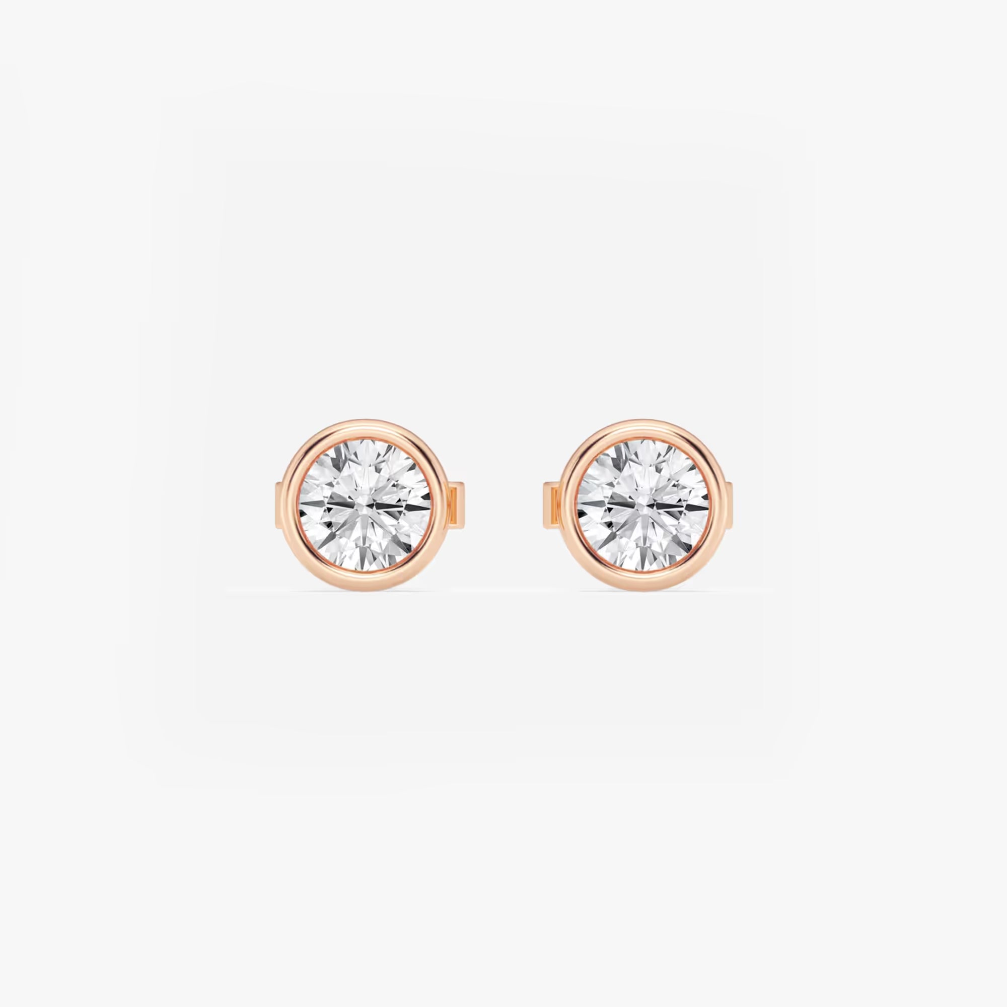 Classic European Bezel Diamond Stud Earrings