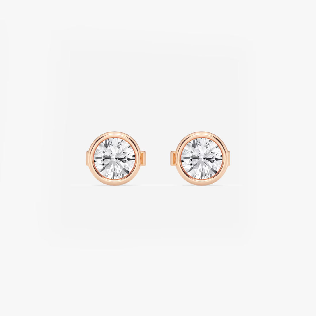 Classic European Bezel Diamond Stud Earrings