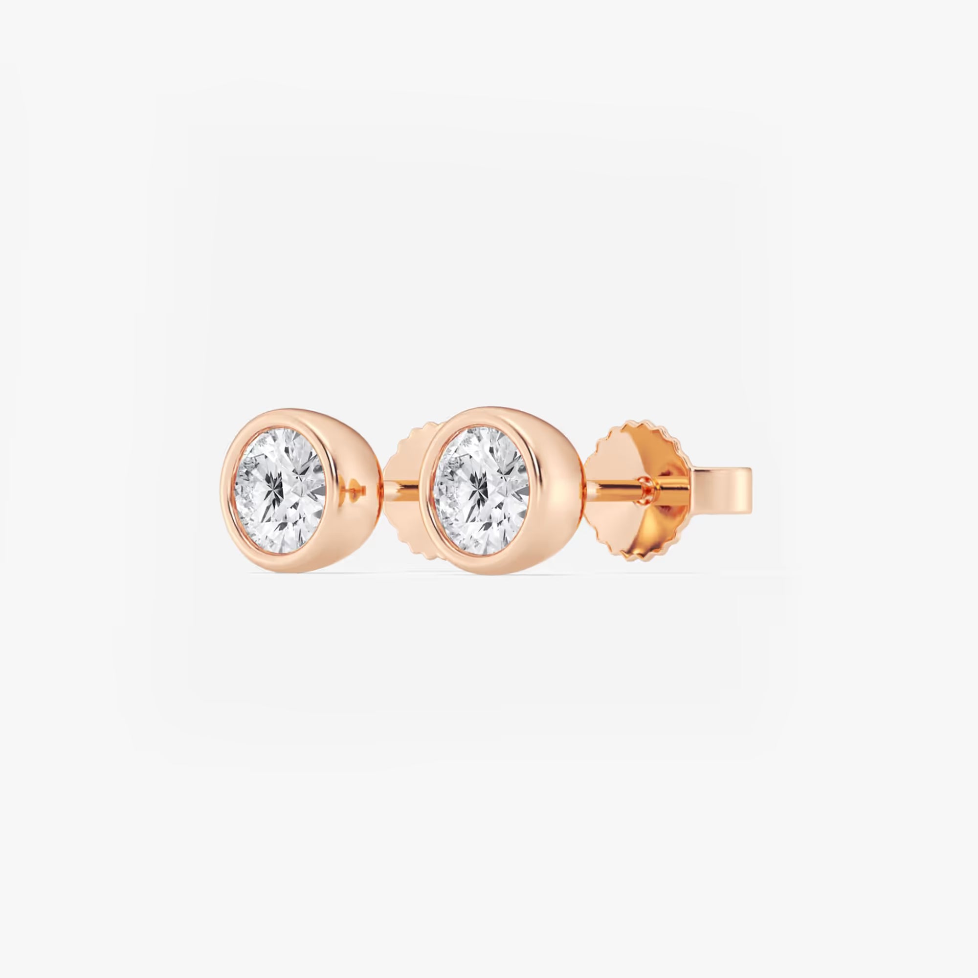 Classic European Bezel Diamond Stud Earrings