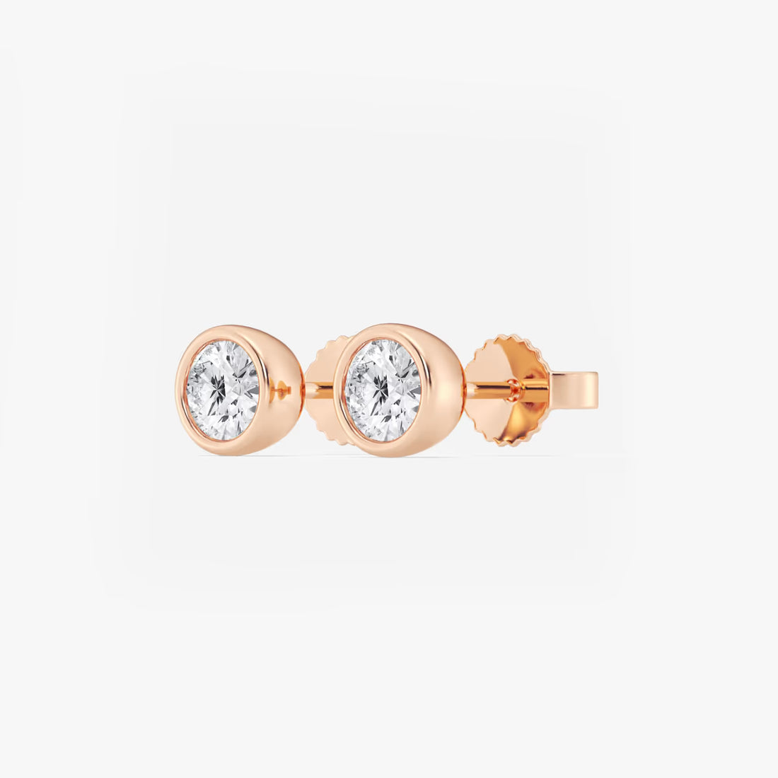 Classic European Bezel Diamond Stud Earrings