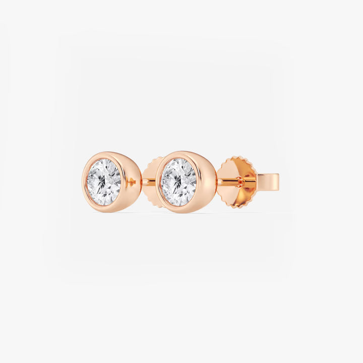Classic European Bezel Diamond Stud Earrings