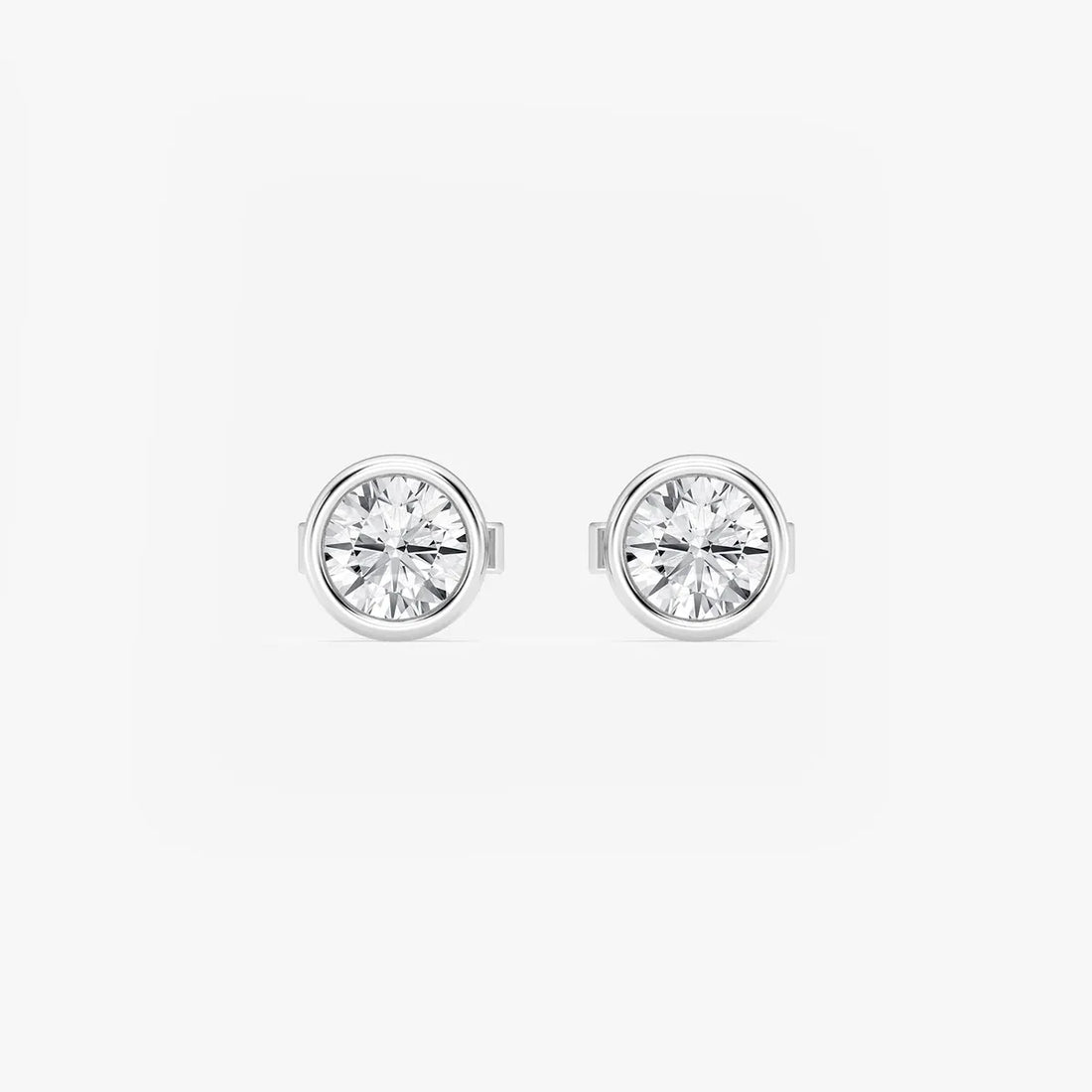 Classic European Bezel Diamond Stud Earrings