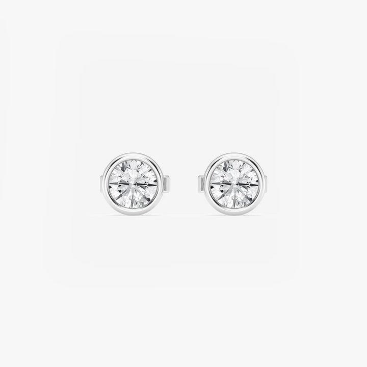 Classic European Bezel Diamond Stud Earrings