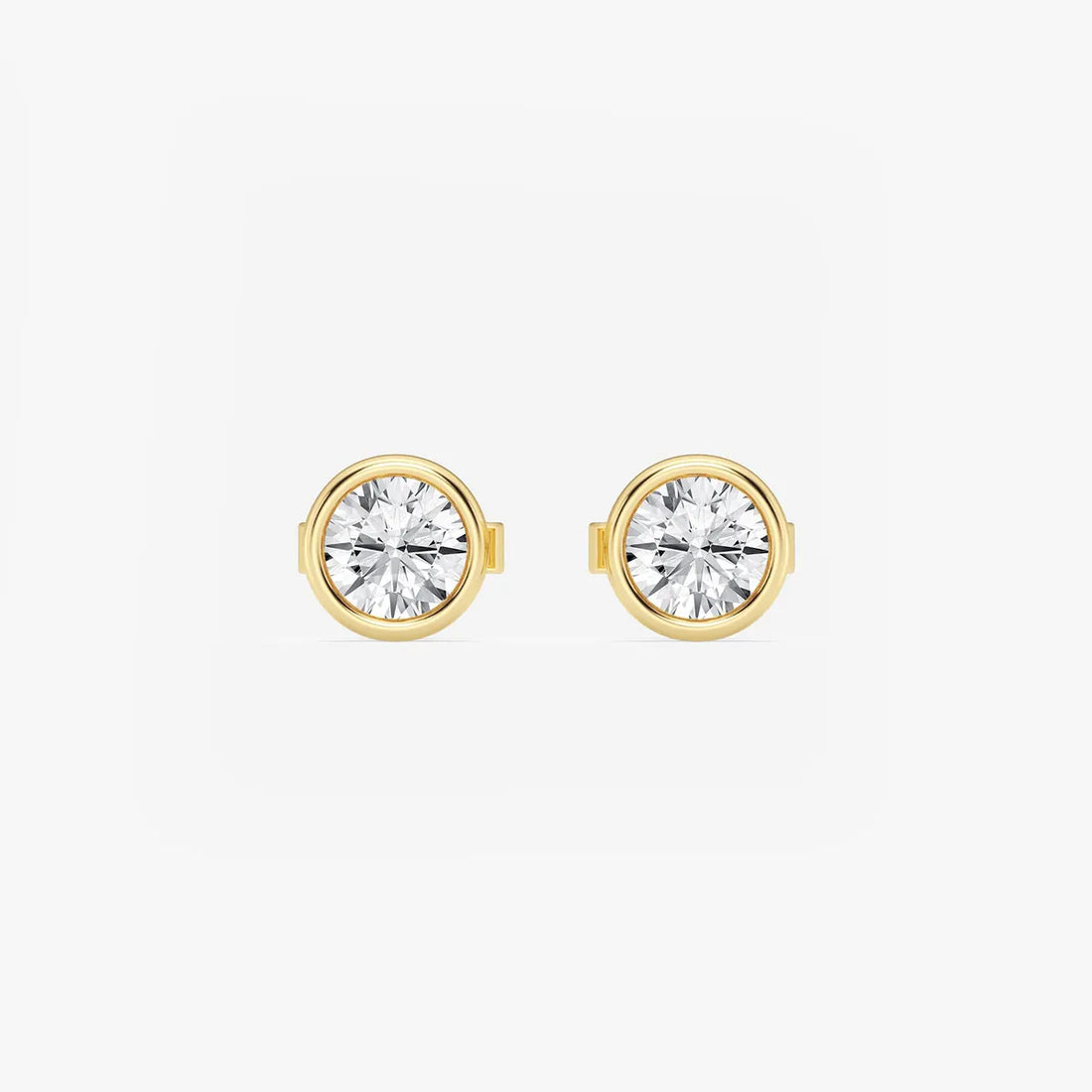 Classic European Bezel Diamond Stud Earrings