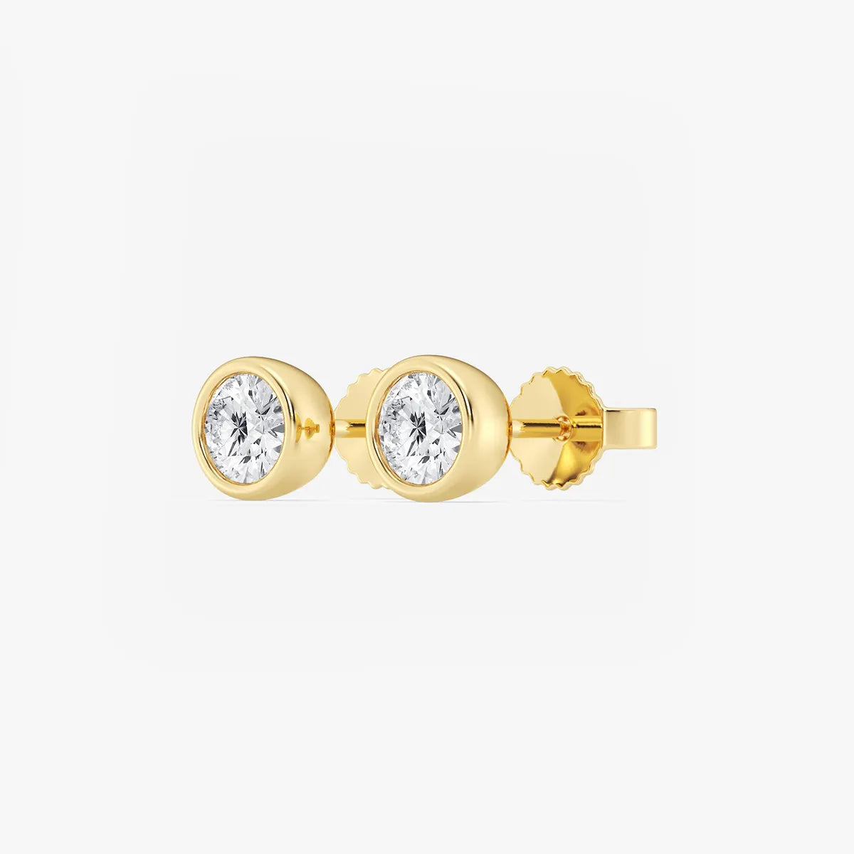 Classic European Bezel Diamond Stud Earrings