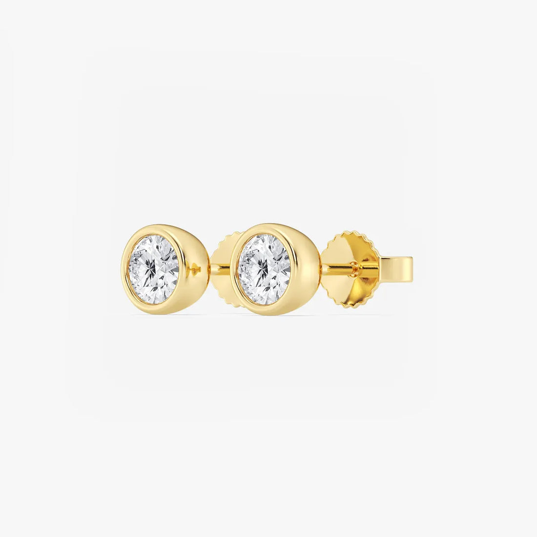 Classic European Bezel Diamond Stud Earrings