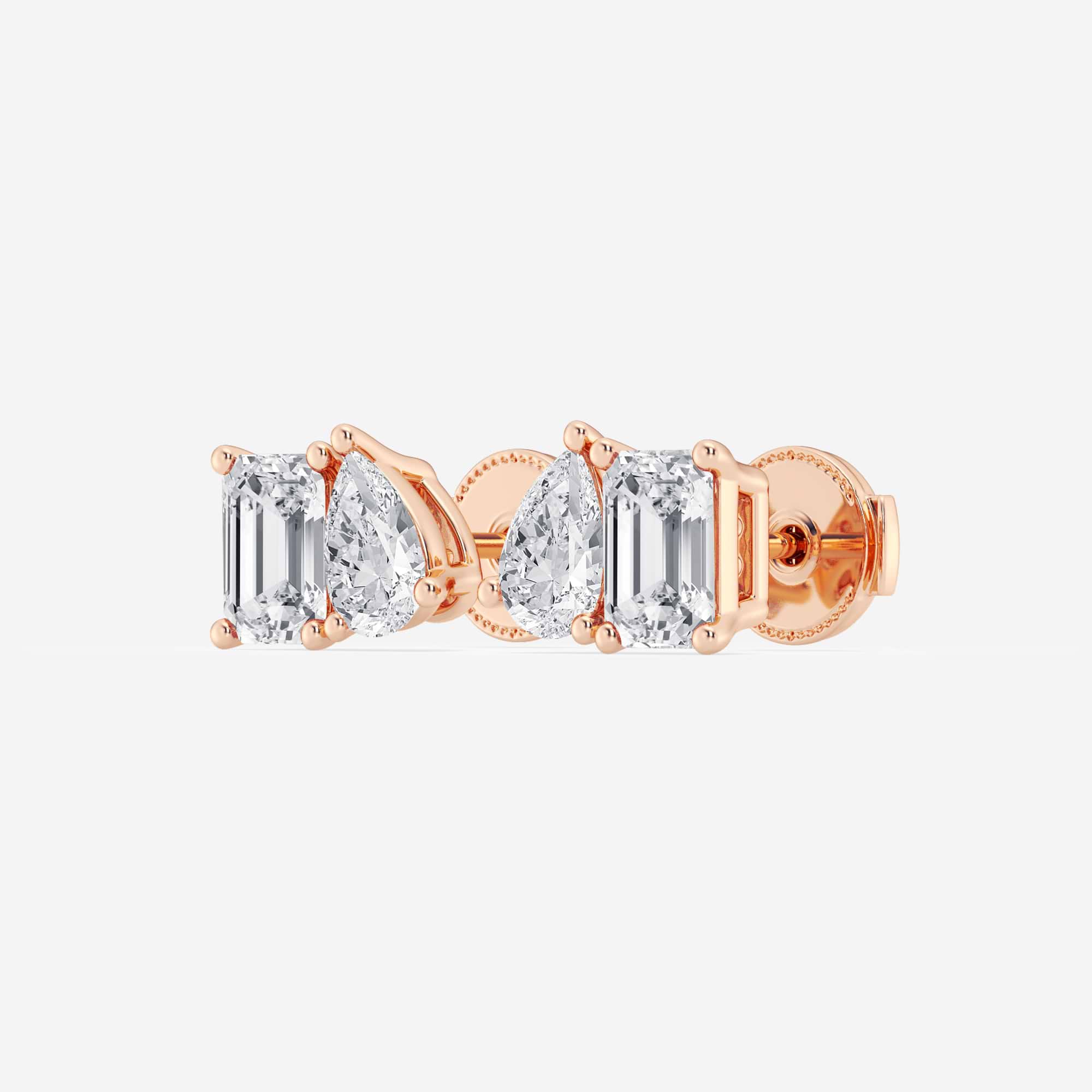 Toi Et Moi Emerald & Pear Lab Grown Diamond Stud Earrings