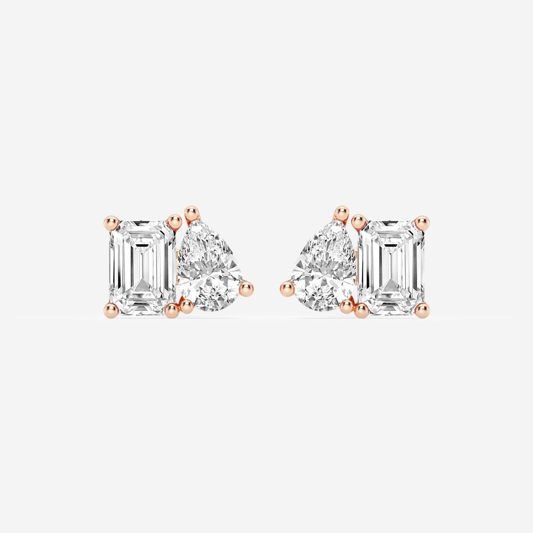 Toi Et Moi Emerald & Pear Lab Grown Diamond Stud Earrings