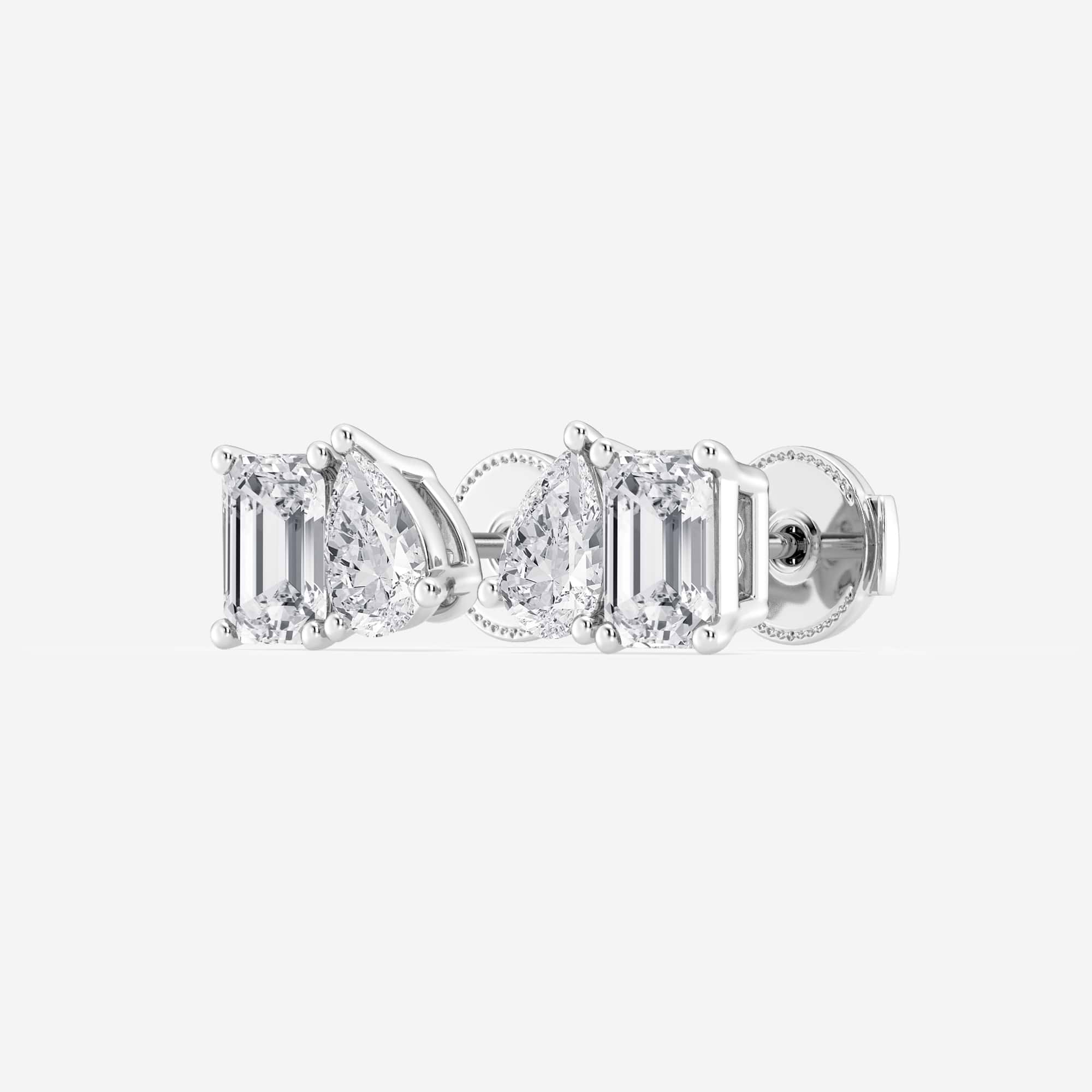Toi Et Moi Emerald & Pear Lab Grown Diamond Stud Earrings